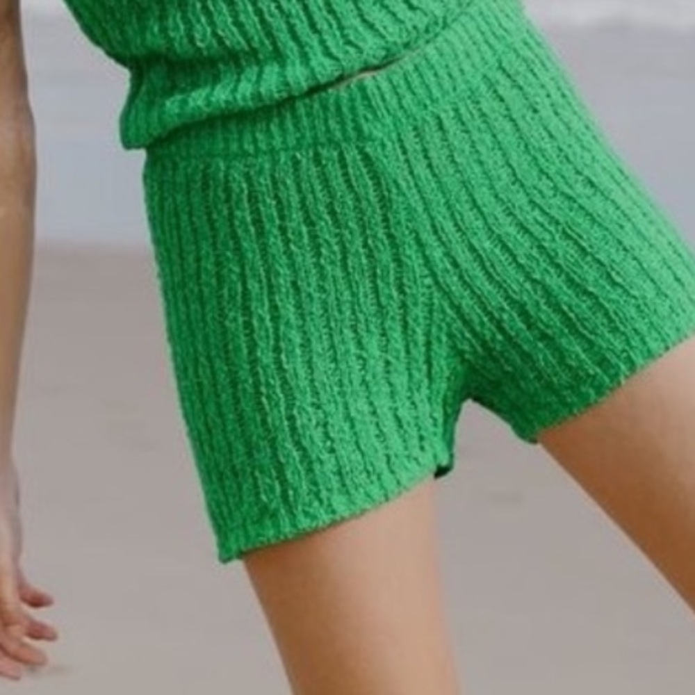 Zara mesh knit green shorts L